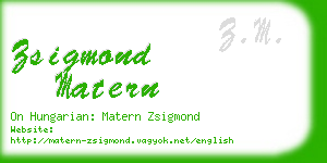 zsigmond matern business card